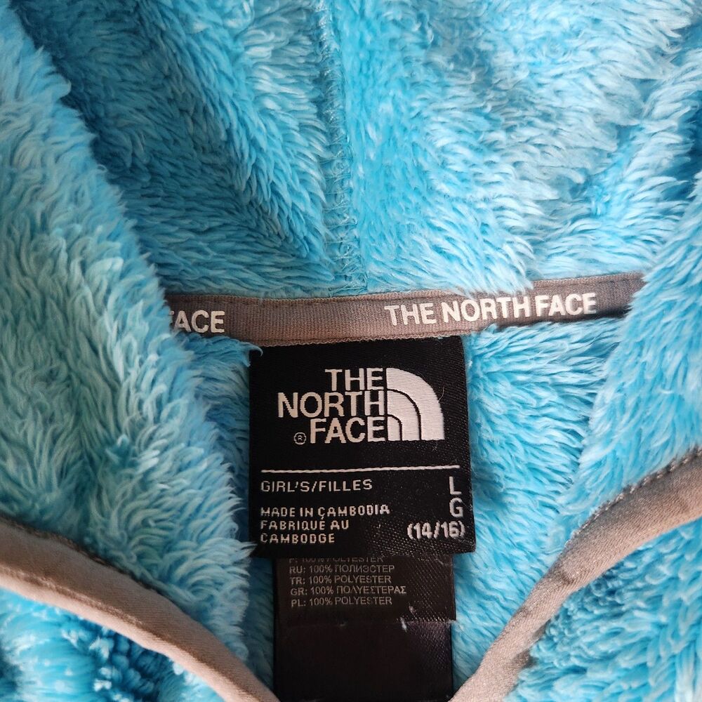 The North Face girl's G Oso Hoodie fleece zip-up jacket blue size L 14/16 - Picture 2 of 12